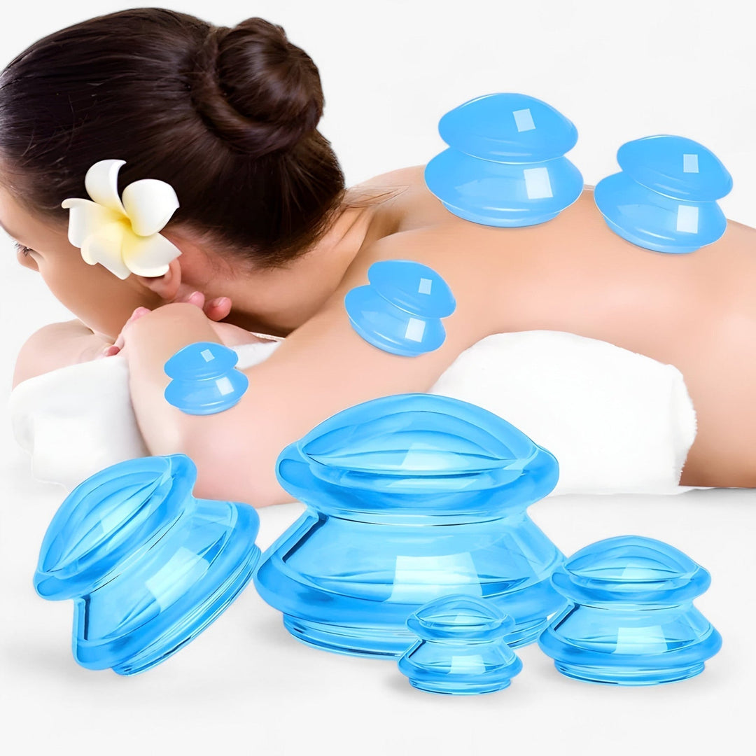 Silicone cupping therapy set for women to reduce cellulite. At-home bodycare & massage for smoother skin.