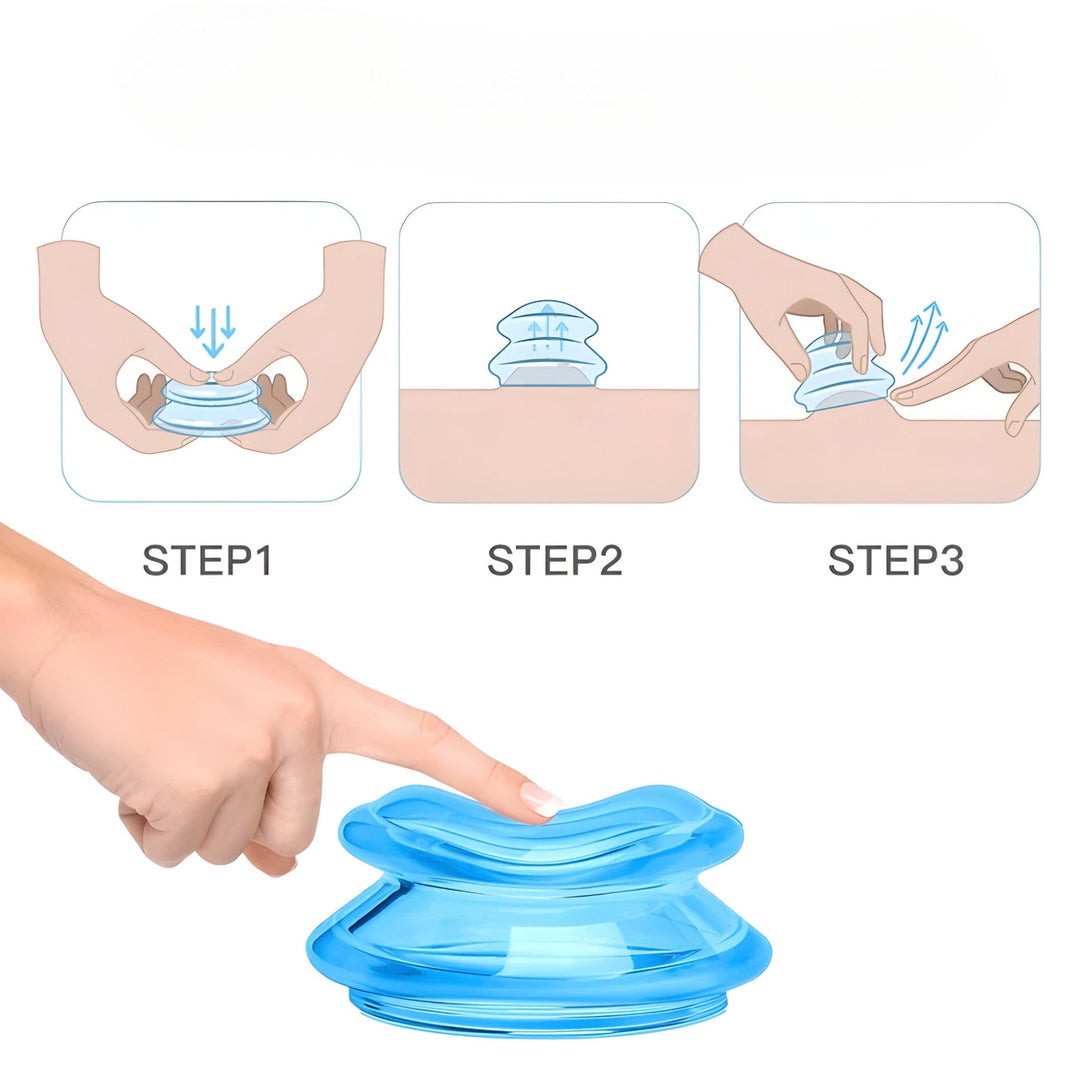 Skincare silicone cupping set for women. Promotes circulation & reduces cellulite for smoother, firmer skin at home.