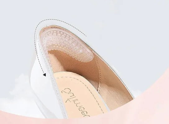 Premium silicone shoe accessories for heel pain relief and improved fit, ensuring comfortable all-day wear.