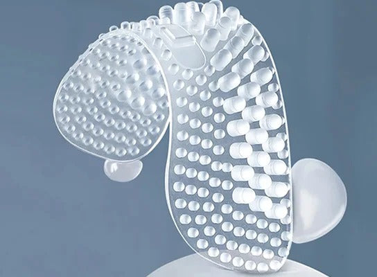 Self-adhesive silicone heel grips ensuring snug fit, cushioning, and ultimate foot comfort in all shoes.
