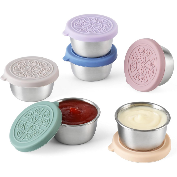 FlavorPods: 6 reusable stainless steel condiment containers for on-the-go lunches