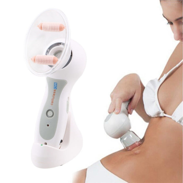 Advanced anti-cellulite vacuum massager targets stubborn cellulite, promoting smoother skin & improved tone.