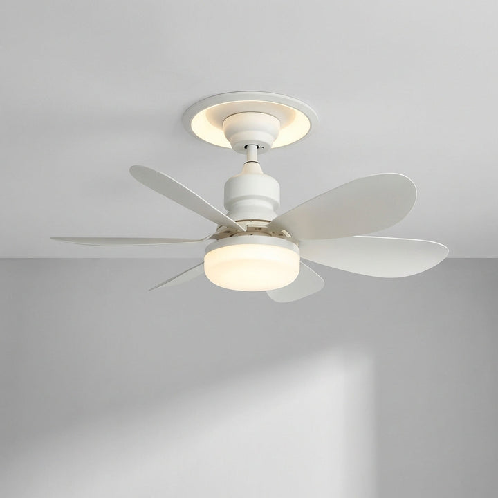 Unisex SkyeLight LED ceiling fan with integrated light, E26 socket, and smart remote