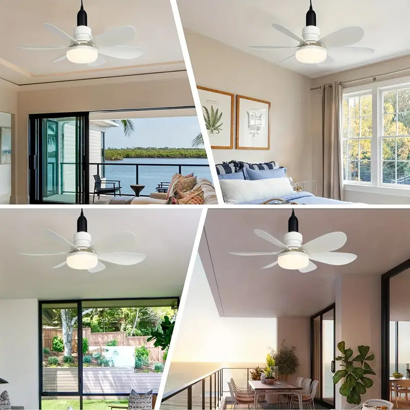 Contemporary SkyeLight ceiling fan with LED light, perfect for modern home interiors