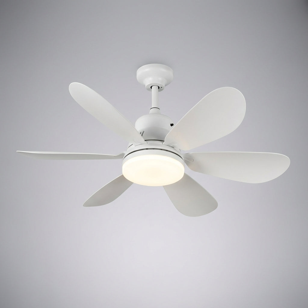 SkyeLight remote control ceiling fan and LED light combo, enhancing any room's ambiance