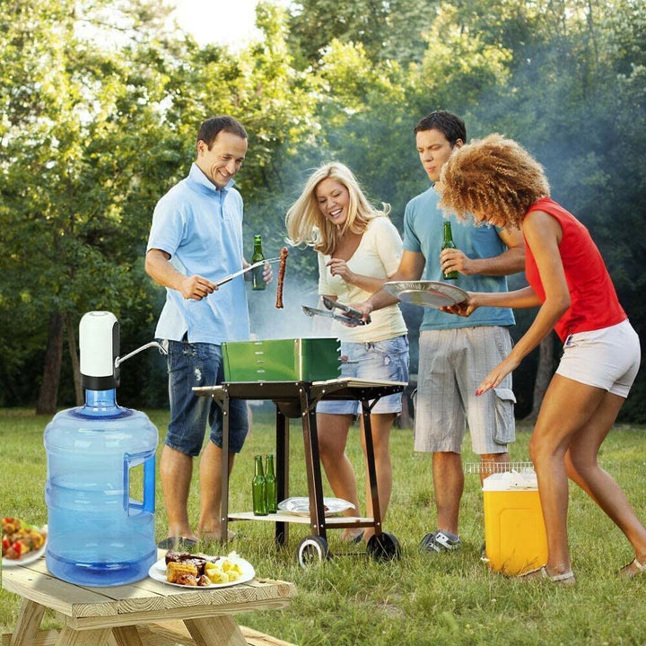 Effortless automatic water dispenser actively pumping water into a glass, a smart kitchen gadget for daily use.