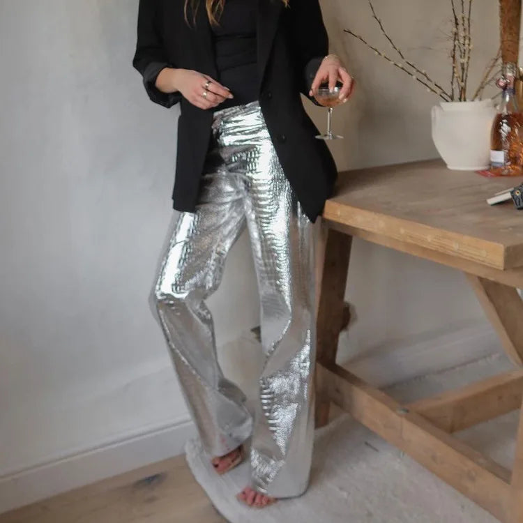 Modern women's sleek pants, versatile for chic fashion & evening wear. Comfortable slim fit design.