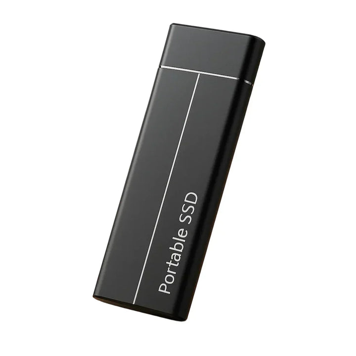 Sleek, compact portable SSD for high-speed external data storage via USB-C. Ideal for tech users on the go.