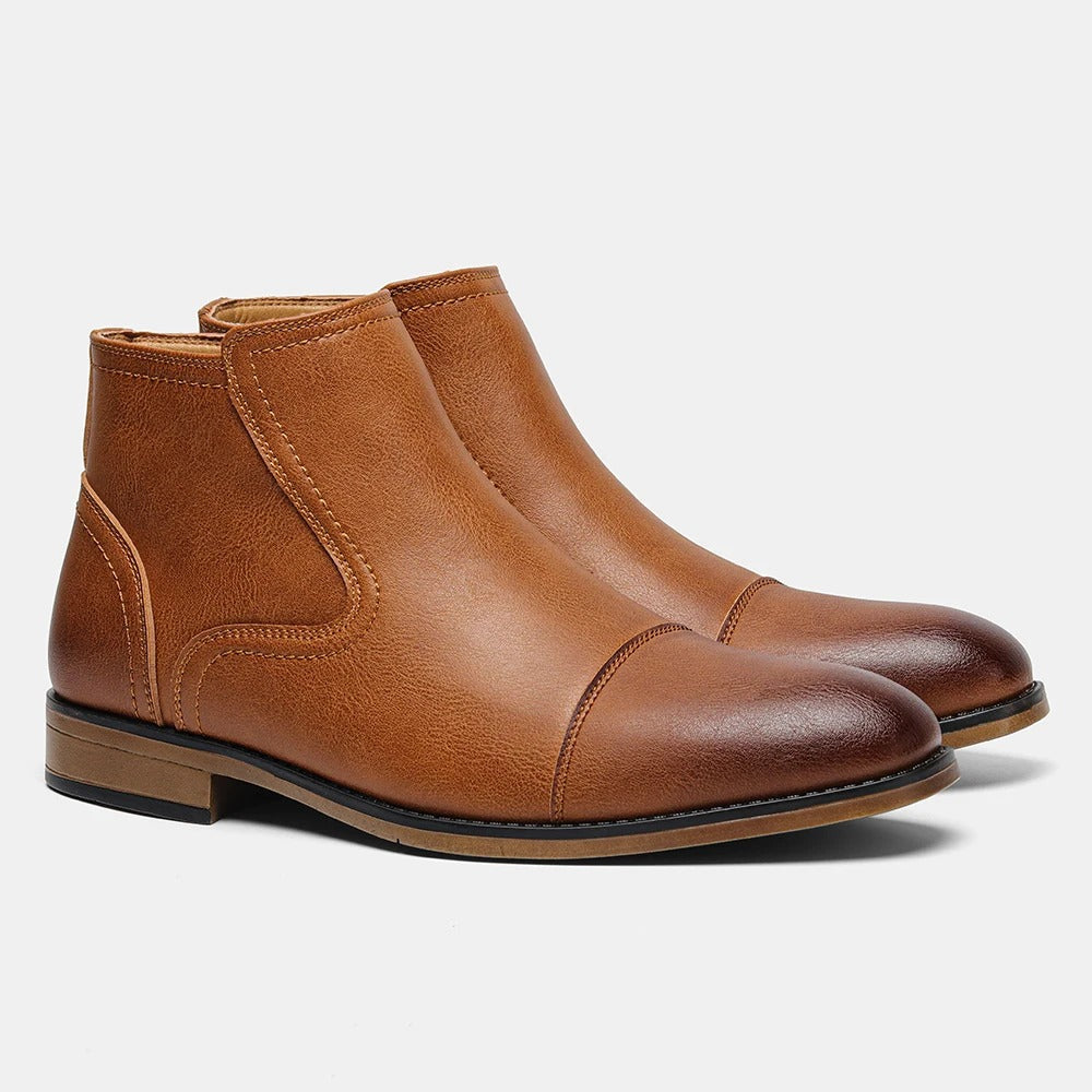 Durable men's black side-zip Chelsea boots, combining long-lasting quality with modern fashion.
