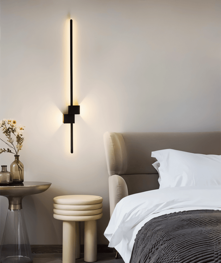 Linear LED wall fixture, perfect for modern minimalist design and elegant interior lighting.