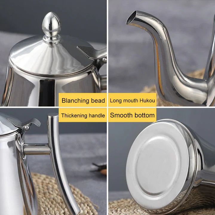 Robust stainless steel induction tea kettle with integrated filter for long-lasting, clean water boiling.