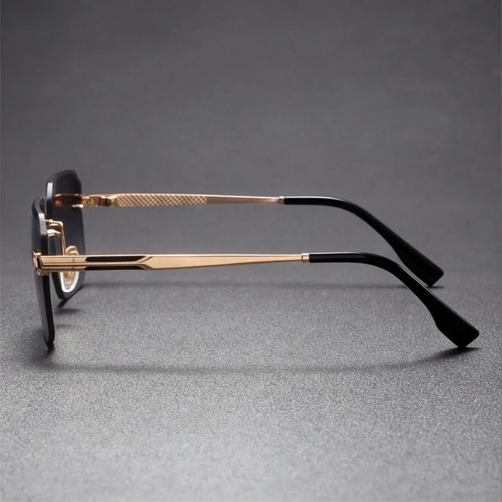 Durable metal frame unisex sunglasses, a sleek fashion accessory providing anti-glare clear vision.