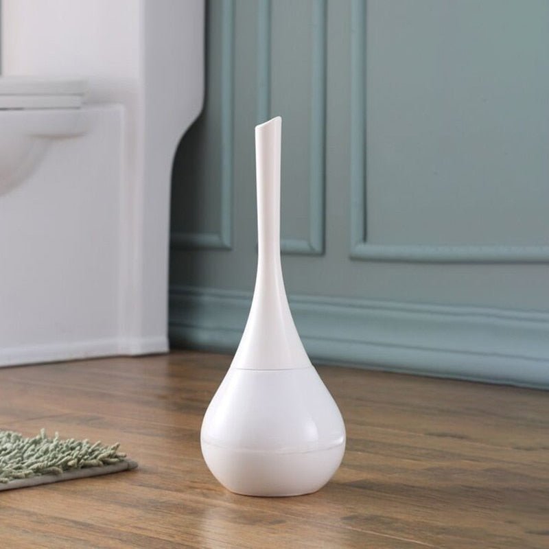 Efficient silicone toilet brush with an advanced cleaning head, sleek modern design, and drip-free holder for home hygiene.