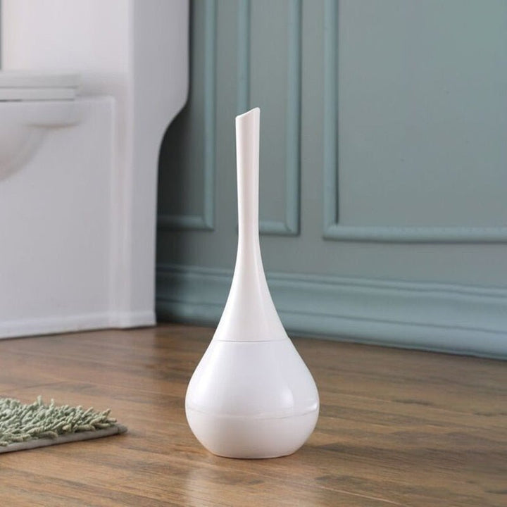 Efficient silicone toilet brush with an advanced cleaning head, sleek modern design, and drip-free holder for home hygiene.