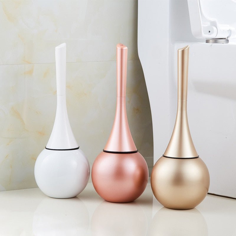 Sleek toilet brush, advanced silicone cleaning head, and drip-free holder. Modern bathroom accessory for superior home hygiene.
