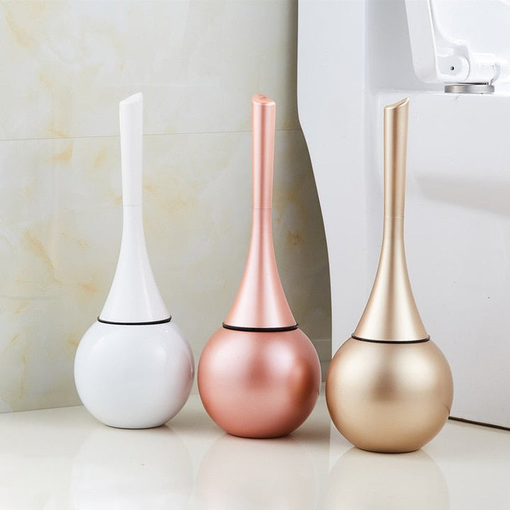 Sleek toilet brush, advanced silicone cleaning head, and drip-free holder. Modern bathroom accessory for superior home hygiene.