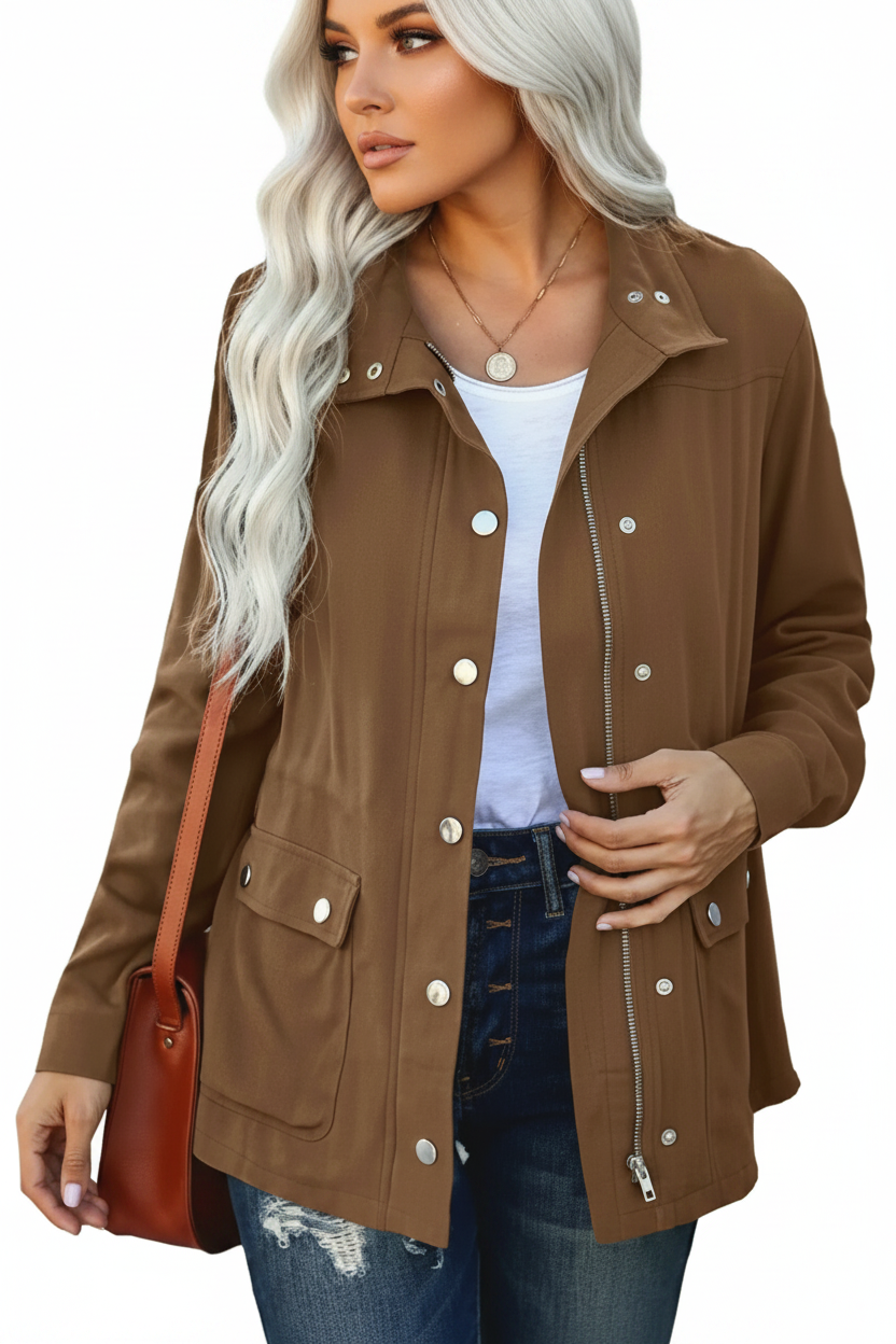 Versatile women's open front jacket, designed for effortless style. A sleek, modern piece for everyday wear.