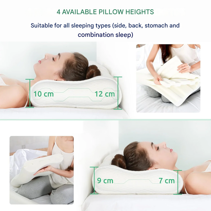 Close-up of SleepEase Ortho Pro memory foam pillow, highlighting soft, supportive texture for pain relief.