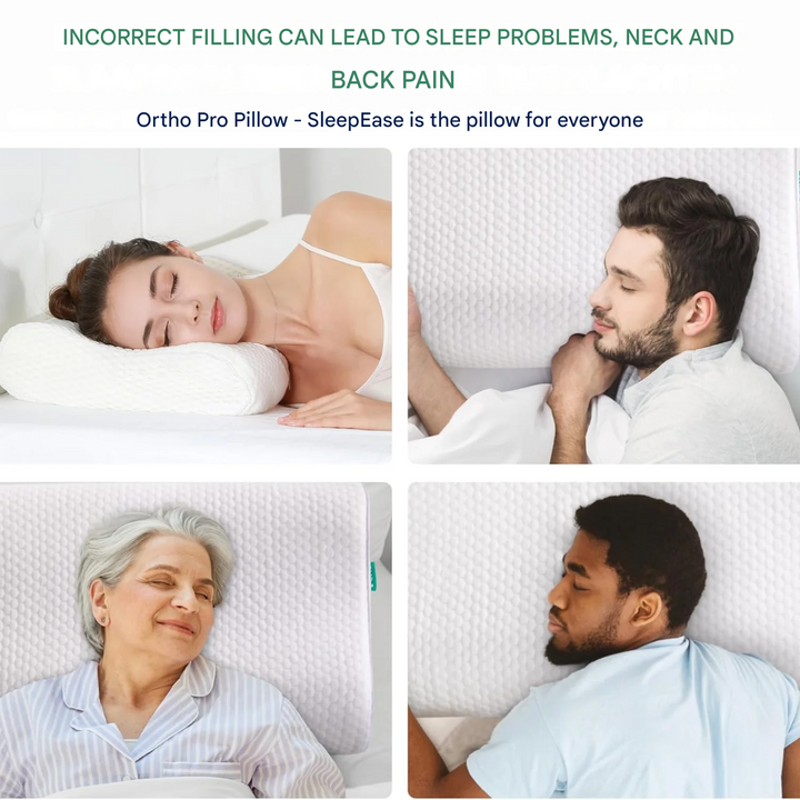 SleepEase Ortho Pro adjustable orthopedic memory foam pillow, offering personalized neck and back support for pain relief.