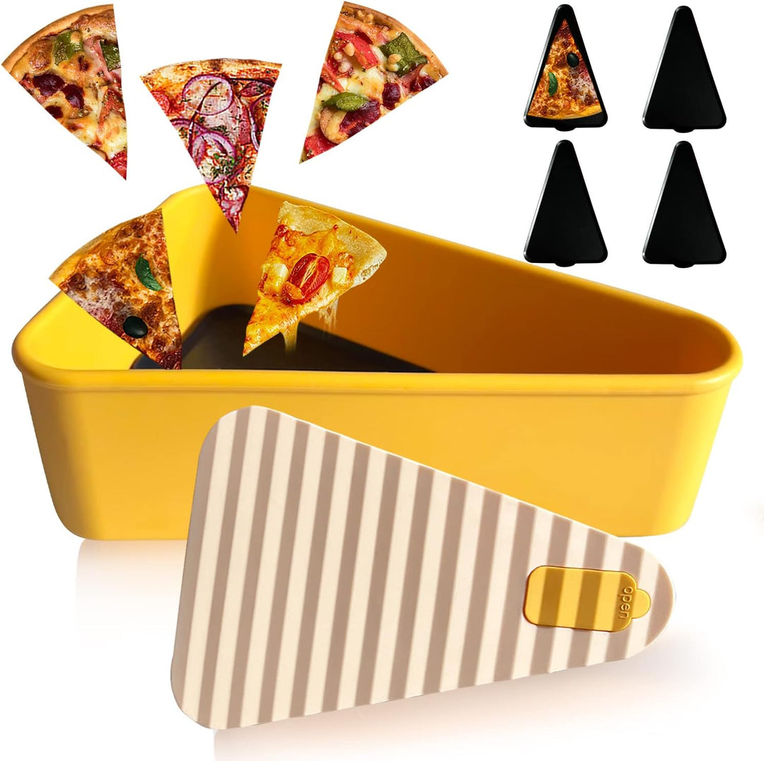 SliceSafe reusable pizza storage container with 2 trays, keeping pizza fresh