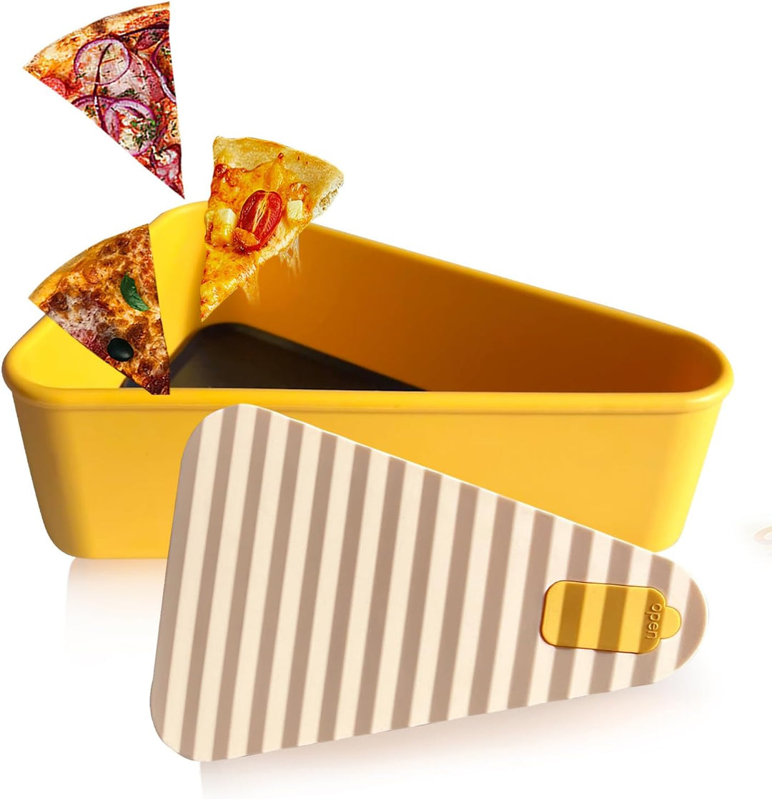 SliceSafe pizza storage box, flexible silicone with two trays, ultimate freshness
