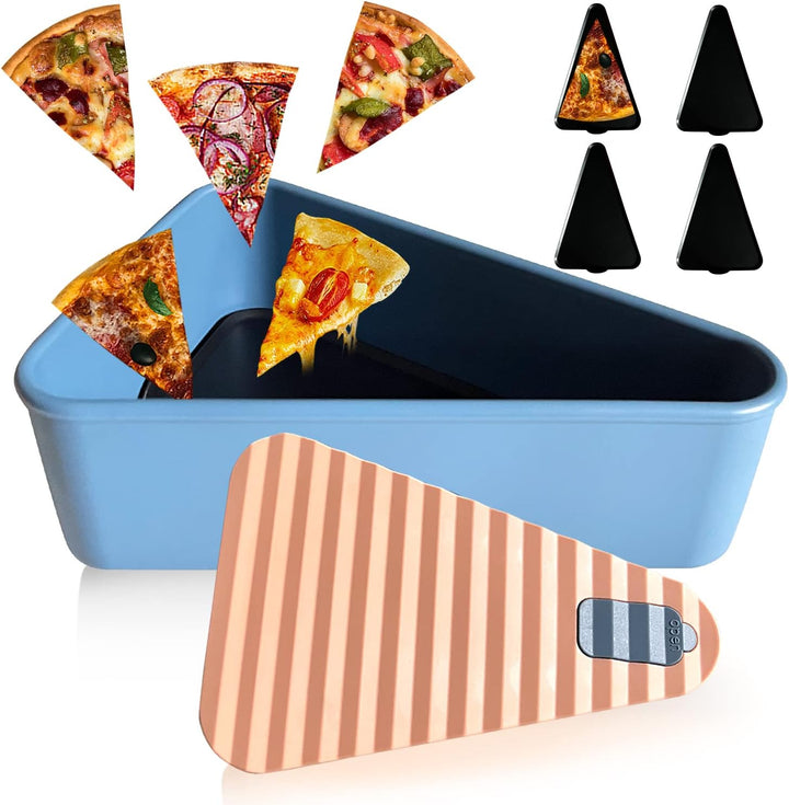 Smart food container for pizza, silicone, with two trays for maximum freshness