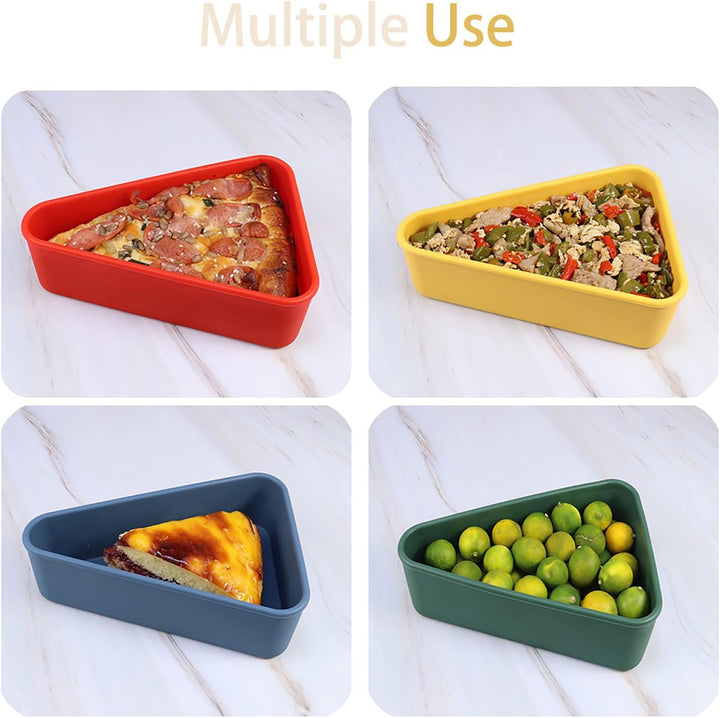 Food storage container for pizza, silicone design with 2 trays, leftover solution