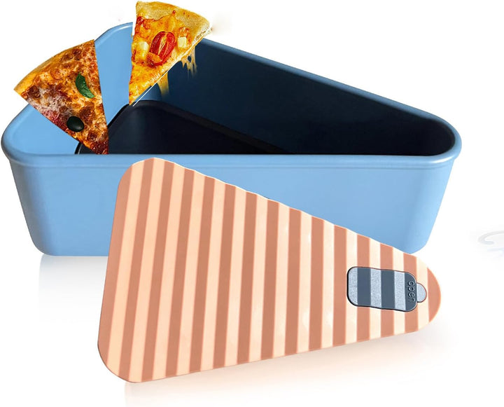 Expandable pizza slice container, reusable and durable for food preservation