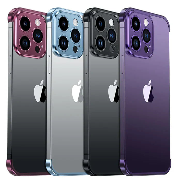 Sleek black iPhone case, durable StealthShield slim design metal phone accessory