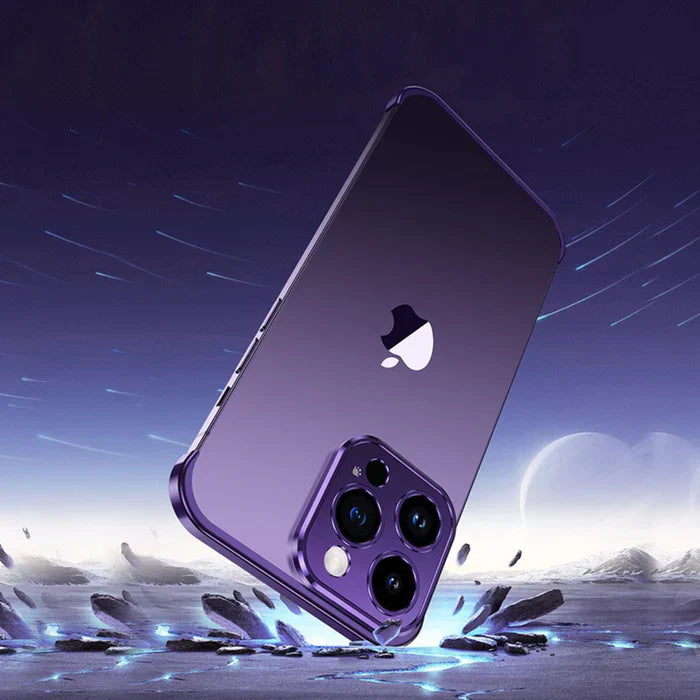 Angle view of StealthShield iPhone case showing robust construction and slim profile