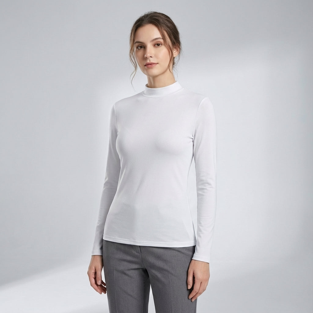 Catherine women's slim fit long sleeve thermal top, a versatile baselayer for sportswear and cold weather.