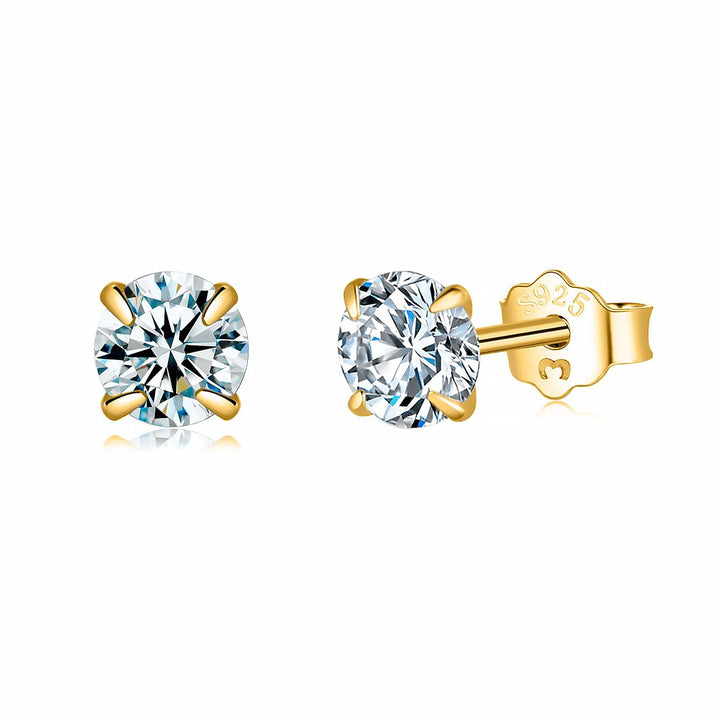 Sparkling women's sterling silver stud earrings, small and chic.