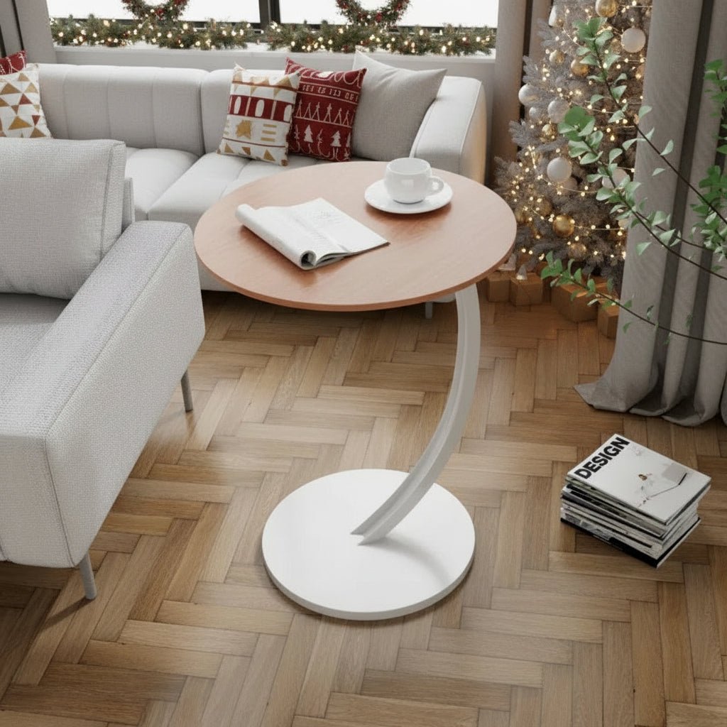 SMALLIX round accent table, a modern and compact piece of home decor, perfect for small living spaces.