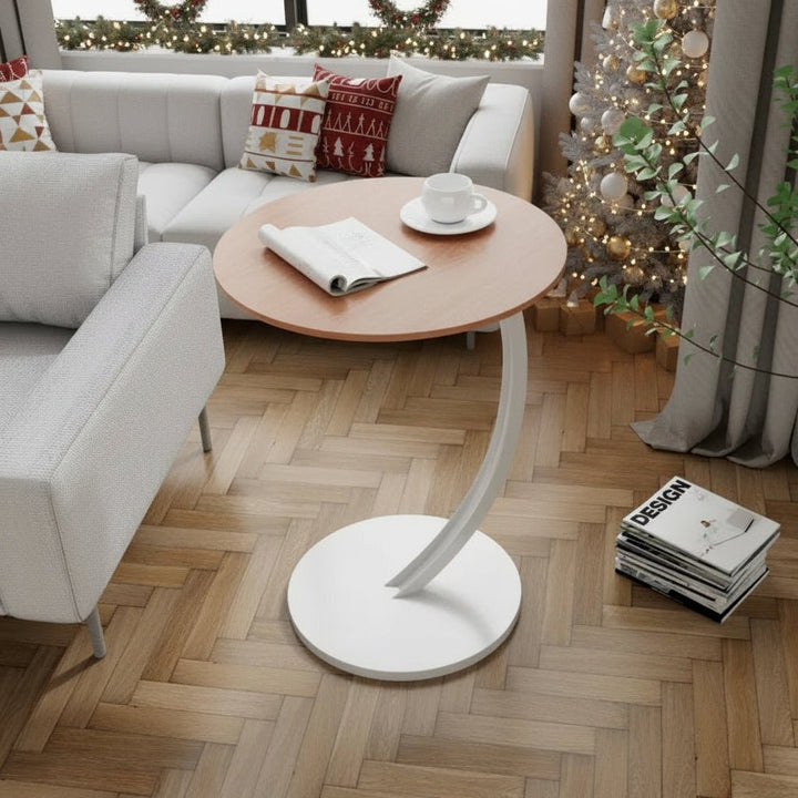 SMALLIX round accent table, a modern and compact piece of home decor, perfect for small living spaces.