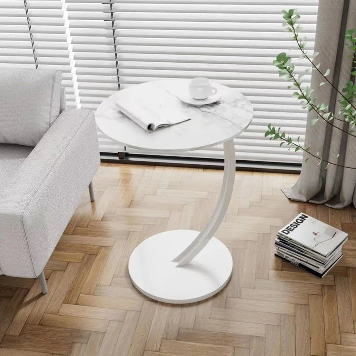 Durable, reinforced SMALLIX round side table, modern design ideal for compact living rooms or bedrooms.