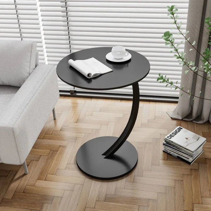 Empty SMALLIX round side table, showcasing its minimalist, modern design for compact living areas.