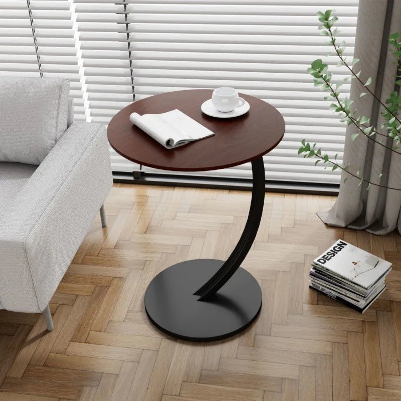 Styled SMALLIX round side table with a plant, elegant modern accent for small space home decor.