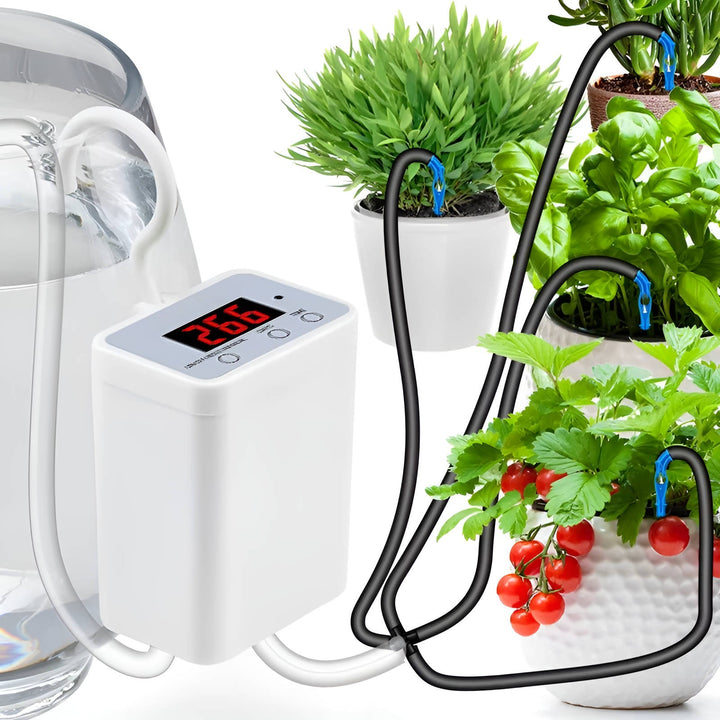 Smart automatic plant watering system for effortless home and garden plant care.
