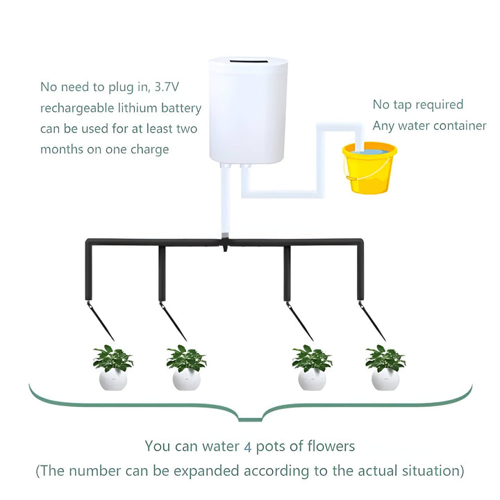 Outdoor garden smart watering system, perfect for consistent plant hydration & care.