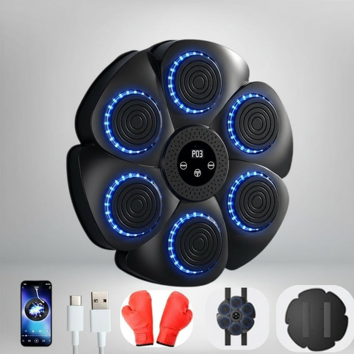 Improve cardio with this smart boxing trainer, featuring Bluetooth music & dynamic RGB for interactive workouts.