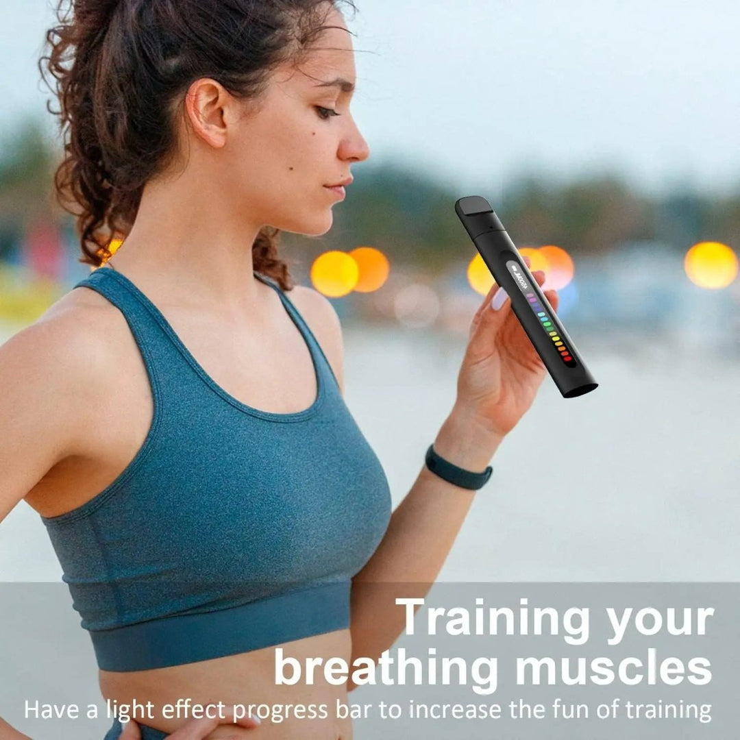 Unisex smart breath trainer boosts lung capacity & endurance for fitness, athletic performance, and overall health.