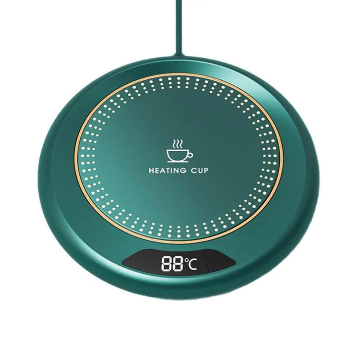 Smart coffee mug warmer keeps beverages hot, perfect for home or office.
