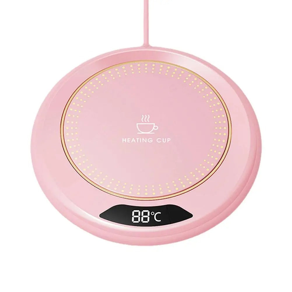 Modern universal mug warmer, ideal office accessory & home essential for hot coffee.