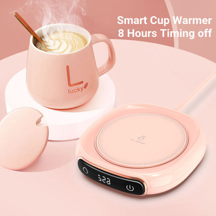 Office desk accessory: portable smart mug warmer for hot coffee, tea, and other beverages.
