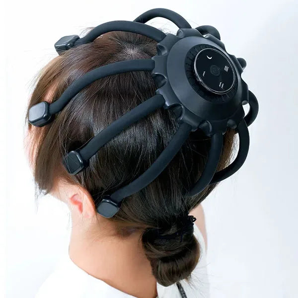 Smart Electric Head Massager for stress relief. Portable, therapeutic scalp massage device for relaxation.