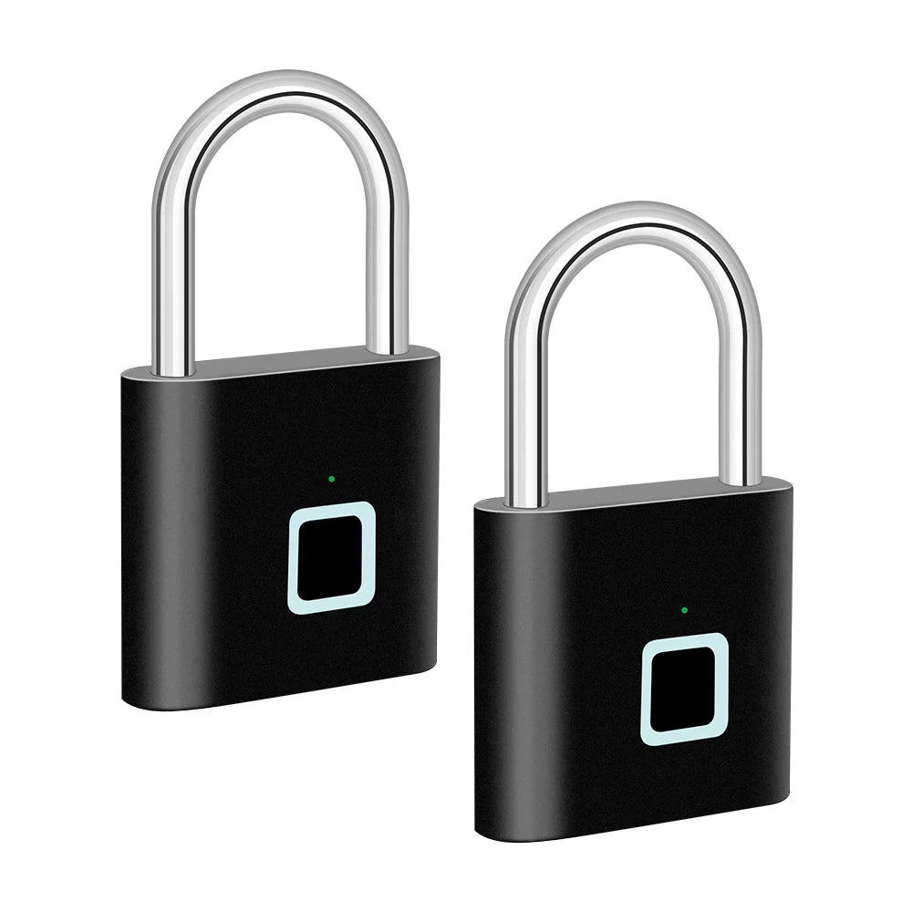 Anti-theft smart biometric padlock, USB charging, waterproof design, ultimate security solution.