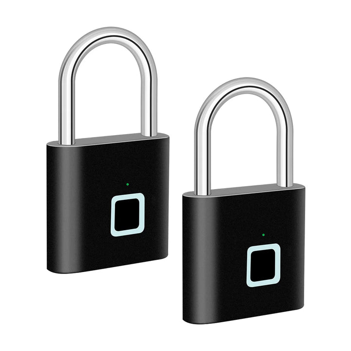 Anti-theft smart biometric padlock, USB charging, waterproof design, ultimate security solution.