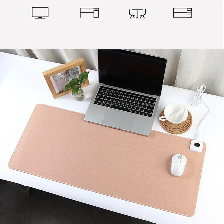 A modern heated mouse pad, an effective desk warmer and productivity tool for any user.
