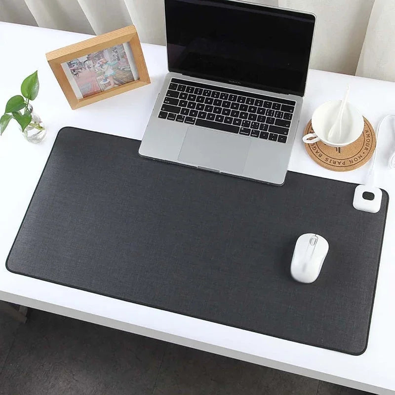 Temperature controlled heated desk mat, ideal for a comfortable and productive workspace.