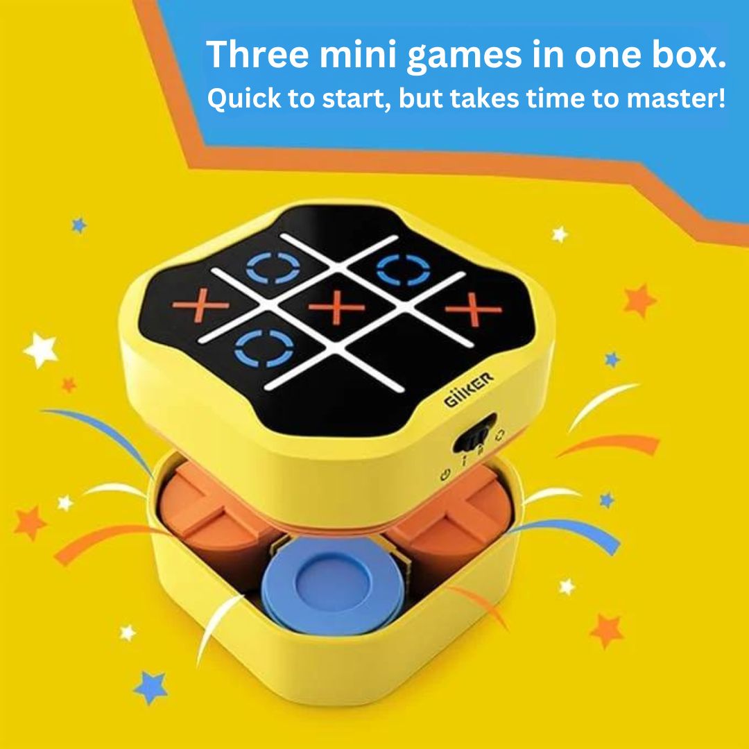 Electronic smart Tic-Tac-Toe game. Interactive board game for kids & families, a fun educational gift for indoor play.